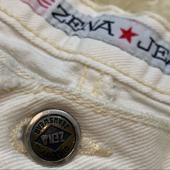 Vintage Zena super high off white button fly jeans - Picture 3 of 11